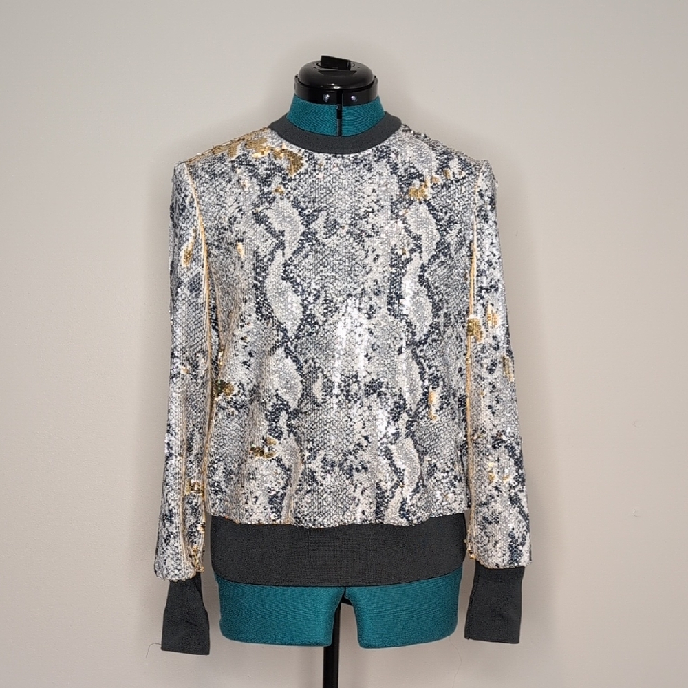 Ted Baker Black and Cream Sequin Top